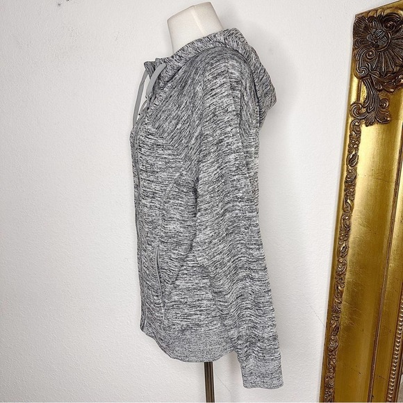 Athleta Heather Marled Gray Full Zip Front Jacket Size Medium - Picture 4 of 9
